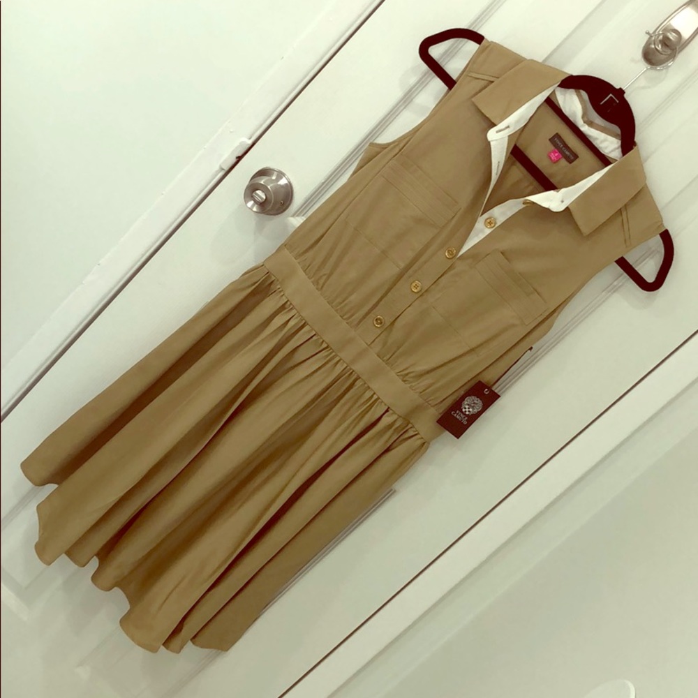 Never worn Vince Camuto safari khaki dress